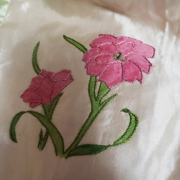 Beautiful satin quilt. Vintage from the 50s. Stored for years, unfinished. - Picture 4 of 17